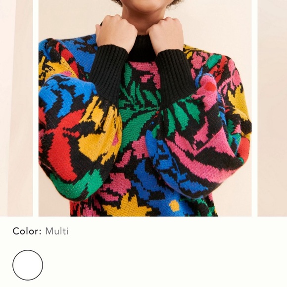 Farm Rio Multicolored Tropical Garden
Mock Neck Sweater Dress Size Medium - Picture 6 of 10